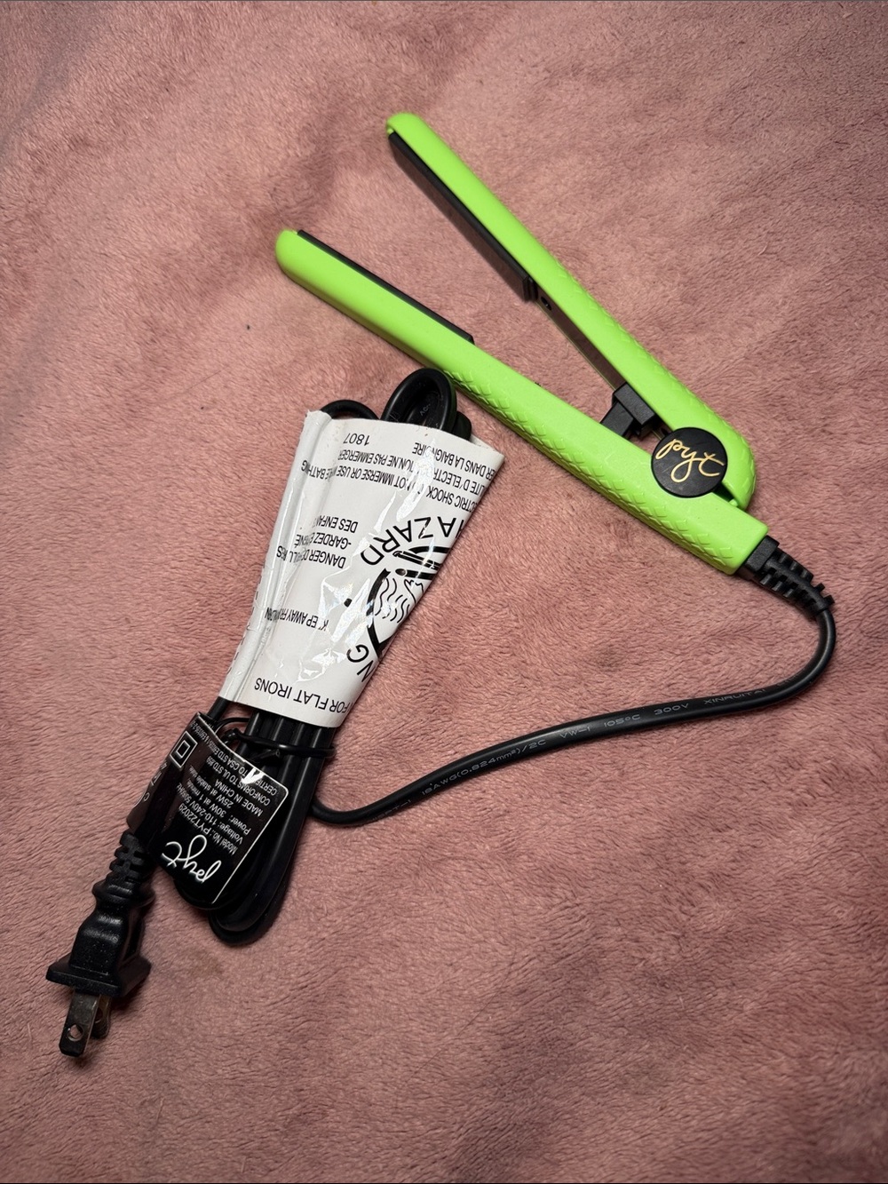 Neon Green Mini Hair Straightener - Compact Travel Flat Iron
